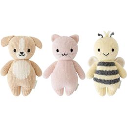 Cuddle + Kind Baby Animal Bundle – Bébé chiot, bébé chaton, bébé abeille – Lot de 3 jouets en peluche de qualité héritage fabriqués à la main avec amour