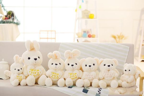 Cuddly Angels Relleded Animals Conejo Peluche Toys Abddleve Teddy Bear Baby Doll Día de San Valentín Juguete para niños