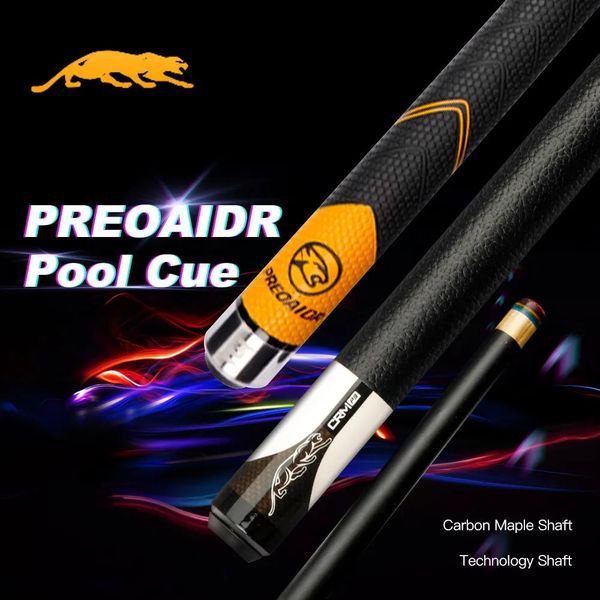 CUES Billard Cues Preoaidr 3142 Pool Carbon Maple Shaft Black Technology Stick 12 5 11 8 10 8 mm Tip arc-en-ciel Predator Uniloc Joint 2305
