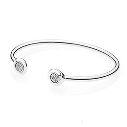 Manchette Authentique 925 Sterling Sier Bracelet Pour Femmes Marque Logo Fit Pandora Charme Perles Bracelet Diy Bijoux Cadeau Drop Delivery Bracelet Dhrz1