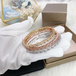 Brazalete de plata de ley 925 con cabeza y cola, pulsera de hueso de serpiente con diamantes, marca de moda para mujer, joyería de lujo con personalidad 314c