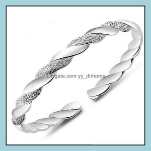 Manchet armbanden sieraden topklasse sier bangle armband mode armbanden voor vrouwen meisje bruiloft feest groothandel schip 0065wh drop levering 2021