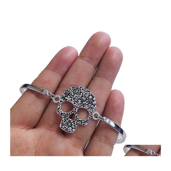 Manchette Casual Magnifique Gothique Fabriqué À La Main Fine Sucre Skl Bracelet Bracelet Bijoux Hallowmas Cadeaux Bracelets Pour Femmes Hommes Cadeau Drop Delive Ot0Uw