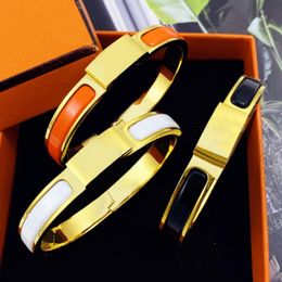 Manchet clic armband armband sieraden ontwerper voor vrouwen mannen hoge kwaliteit roestvrij staal heren 19 kleur gouden gesp 17 maat voor mannen en vrouwen mode-sieraden man armbanden