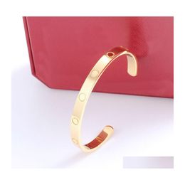 Manchetontwerper armband luxe liefde armbanden voor vrouwen kubieke zirconia 316L titanium stalen sieraden cadeau drop levering dh0tj