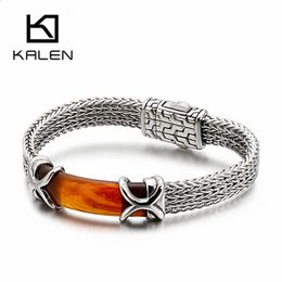Manchette KALEN mode lien chaîne Bracelet 22 cm en acier inoxydable maille chaîne Bracelet hommes bijoux accessoires 231116