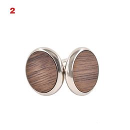 Boutons de manchette 1 paire de boutons de manchette ronds en bois de noyer à la mode manchettes vierges hommes accessoires de chemise cadeaux Cadeau Homme Regalo Hombre bouton de manchette pour hommes 231020