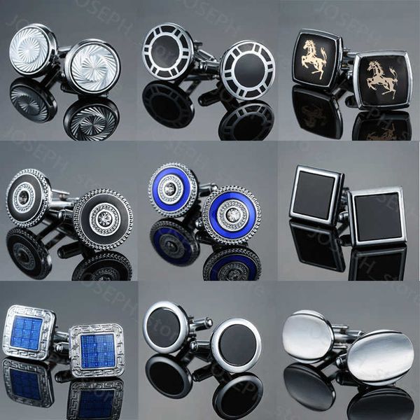 Boutons de manchette Livraison gratuite 18 boutons de manchette de chemises pour hommes haut de gamme boutons de manchette en métal laser argenté chemises françaises boutons de manchette de marque de bijoux J230413