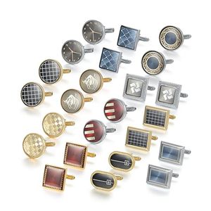 Manchetlinks 612 PRS Wed Man Shirt Cufflink Set Vintage manchetknopen voor heren Wedding Gasten cadeau luxe Vaderdag Men Men Cuffs Lawyer Lawyer Tie Clip 230506