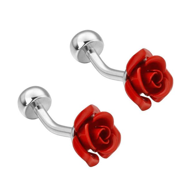 Boutons de manchette C-MAN Chemise de luxe Rouge Rose Marque Hipster Boutons de manchette Cadeaux pour hommes de haute qualité G220525