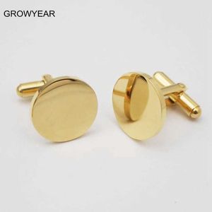Manchet links klassieke roestvrijstalen sieraden manchetknopen gouden ronde blanco manchetknopen geschikt voor zowel mannen als vrouwen die je kunt gebruiken Q240508