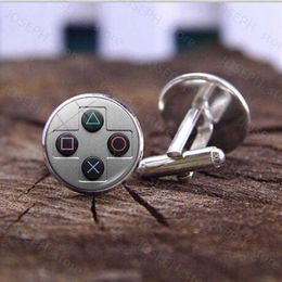 Manchet links Creative Video Game Controller Cufflinks Hoogwaardige Vintage Game Xbox Controller Art Patroon Round Men Suit Shirt manchetknoppen J230413