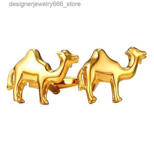 Gemelos Gemelos para hombre Forma de camello Diseño simple Joyería para hombre Oro amarillo / Plata Color Gemelos Joyería para hombres al por mayor C297 Q231211