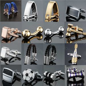 Manchet links Factory Direct verkoop Groothandel Frans shirt manchetmanchetknop knop goud zilverachtig mannen modemerk dubbele lederen manchetknopen J230413