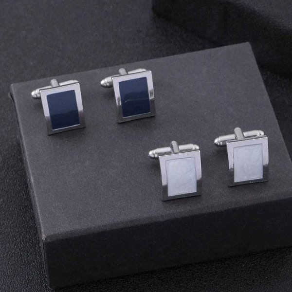 Couet Links Fashion Edition White Navy Blue Alloy Mens Cufflinks Business Wedding Set Shirts Metal Sleve Studs Wholesale Q240508