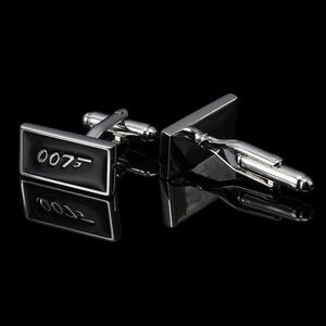 Boutons de manchette Livraison gratuite 007 James Bond Ghost Fête de mariage pour hommes en émail noir et blanc Boutons de manchette Film bijoux G220525