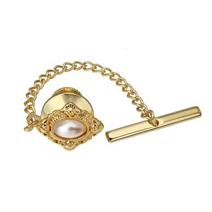 Manchet links Hawson Classical Tie Tack Clips Pins For Men Wedding Business Accessories Facetted Pearl in Rich 230320