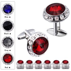 Manchetknopen HAWSON Manchetknopen en Studs Set Crystal voor mannen Smoking Shirt Wedding Party Accessoires Business 230809