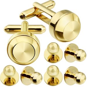 Manchet links Hawson Metal Cufflinks en studs ingesteld voor mannen Simple Ball Tuxedo Shirt Fashion Men's sieraden Geschenken Wedding 230228