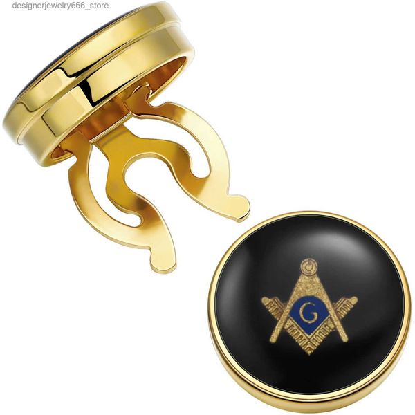 Gemelos HAWSON17.6 mmFreemason Masonic Button Covers para hombres Caja de regalo Empaquetado Joyería o accesorios para hombre Botón de ropa de alta calidad Q231211