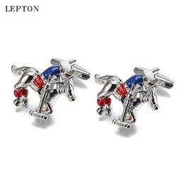 Enlaces de gemelo en 2017 Ventas de Genuine Tie Clip Horse Gematlinks Lepton Marca Metal Animal Horse Magflinks Camiseta para hombres Magninks RelOJes Gemelos Q240508