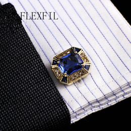 Manchetknopen sieraden shirt Mode manchetknopen voor mannen Merk link Knop metalen kristal Hoge Kwaliteit Luxe Bruiloft Mannelijke 230809