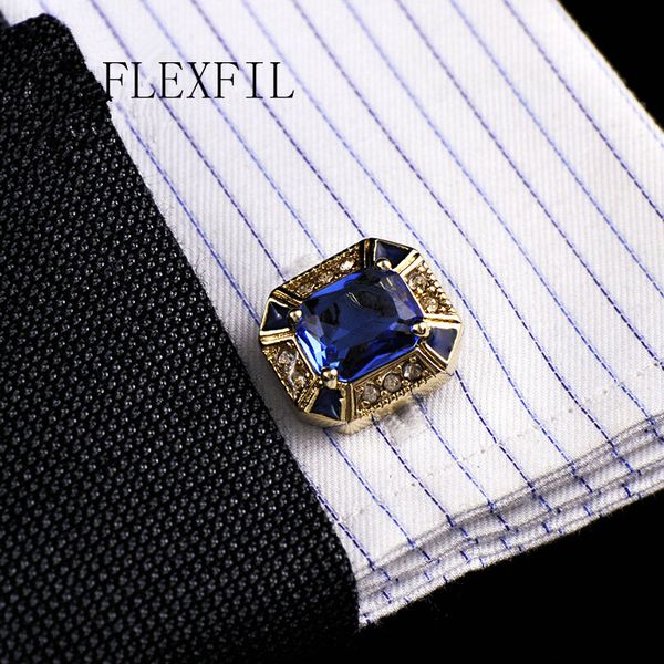Boutons de manchette bijoux chemise mode bouton de manchette pour hommes marque lien bouton métal cristal haute qualité luxe mariage mâle 230710