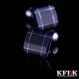 Boutons de manchette KFLK bijoux mode chemise boutons de manchette pour hommes cadeau Marque boutons de manchette boutons Bleu Haute Qualité abotoaduras gemelos invités 230518
