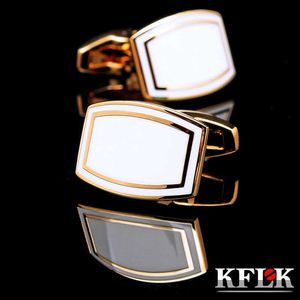 Gemelos Joyería KFLK Gemelos de camisa francesa para hombres Botón de enlace de puño de marca Alta calidad Color dorado Invitados de novio de boda de lujo 230824 2684