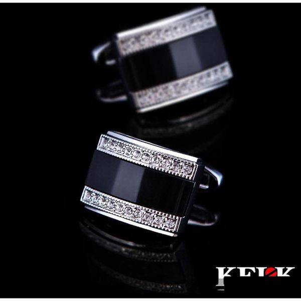 Cuff Links Kflk bijoux de chemise française coup de manchette pour hommes Brand Fashion Black Cuffs Link Bouton de haute qualité Méliage de luxe Mâle T1907012 DHYP3