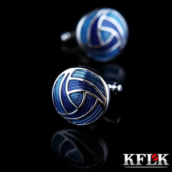 Gemelos KFLK joyería camisa gemelos para hombre diseñador marca azul gemelos al por mayor botón de alta calidad boda moda invitados Q231211