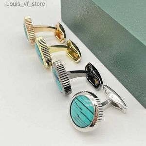 Gemelos LAN Rox Cuff Links Gemelos franceses clásicos para hombres con caja verde regalo superior T231214