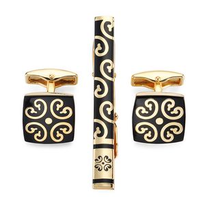 Manchet links luxe manchetlink en tie clip set stropdas pin voor herenpak accessoires tie bars manchetknop set mannen bruiloft sieraden