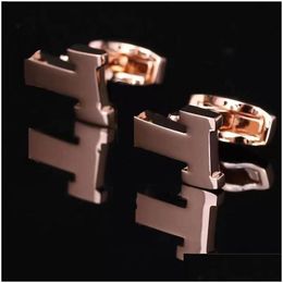 Enlaces de manguito diseñador de lujo clásico de mando francés para hombres de entrega de gotas joyas de joyas broches dh6nk