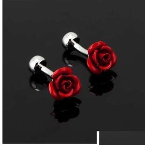 Boutons de manchette De Luxe Mode Rouge Rose Bouton De Manchette Pour Hommes Femmes Vintage Antique France Chemise Hommes Bijoux Drop Delivery Dhgarden Boutons De Manchette Dhnuj