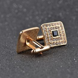 Manchet links Luxury heren manchet verbindt Rhinestone Crystal Business Lawyer Square Cufflinks manchet Botton heren Franse shirt manchetknopen 231204