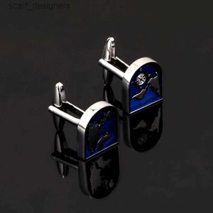 Cuff Links Luxury Shirt Globe Cuffer Bisks Wholesale Retail Novelty Couleur Couleur du monde Carte de conception de la qualité de la qualité