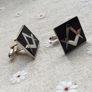 Manchetknopen Masonic Square en Compass zonder G Black Lodge Manchetknopen voor de Vrijmetselaar Metselwerk Mouwknopen Masons Cuff Link Metal Craft 230725