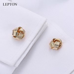 Gemelos de nudo de Metal para hombre, camisa, puños, uñas, nudos de Lepton, 30 pares de lotes, gemelos de regalo de boda para hombre, venta al por mayor 230710