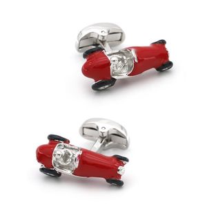 Rode racemanchetknopen voor manchetknopen met heren gemaakt van metalen koper