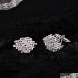 Gemelos Los gemelos de rombo con incrustaciones de diamantes, un accesorio único para mostrar el carácter noble de los hombres y el gusto exquisito, Drop Del Dhgwq