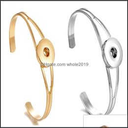 Manchet Noosa Snap Bracelet sieraden Sier Gold Ginger Knoppen Bangle Fit Diy Snaps Classic Drop Delivery Armbanden Dhosy