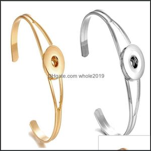 Manchet Noosa Snap Bracelet sieraden Sier Gold Ginger Knoppen Bangle Fit Diy Snaps Classic Drop Delivery Armbanden Dhosy