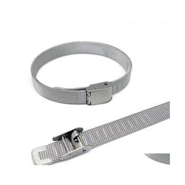 Manchet eenvoudig ontwerp 10 mm brede roestvrijstalen armbanden voor vrouwen en mannen sier titanium polsband charme paar armband drop levering dhqjr