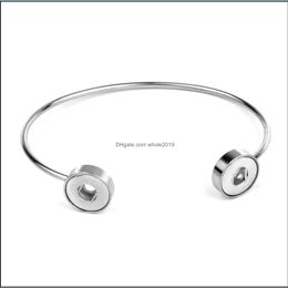 Manchet roestvrijstalen legering snapknop manchet armband sieraden mini 12 mm snaps armband voor dames paar armbanden drop del dhseller2010 dhhsx
