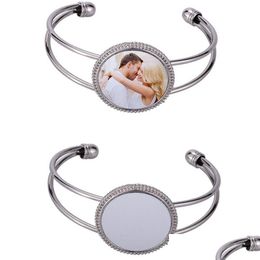 Manchet sublimatie blanco armband ontwerper gouden heren armbanden voor vrouw overdracht printen legering ronde sier paren valentijnsdag chi dhwmn