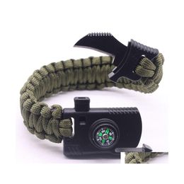 Manchet tactische paraplu touw overleven fluit ontsnapping nood reddingscamouflage camelet paracord klimjacht accessoire drop levering dhqck