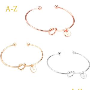 Manchette Saint Valentin Cadeau Pour Petite Amie Femme Fille Nom Lettre Initiale Bracelet Présente Demoiselle D'honneur De Mariage Souvenir Party Favor Dha6Y