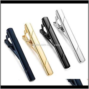 Boutons de manchette Fermoirs, Punaises Livraison de bijoux 2021 Formel Mens Cuivre Métal Mode Twill Stripe Clips Simple Cravate Cravate Barre Fermoir Clip Pince P