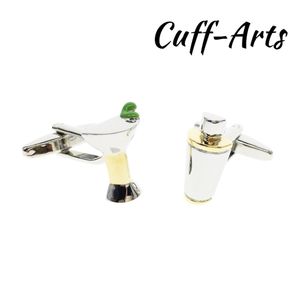 Boutons de manchette pour hommes Shaker et verre Martini boutons de manchette bijoux pour hommes cadeaux pour hommes boutons de manchette Vintage Gemelos par Cuffarts C10370